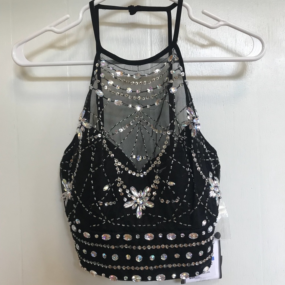 Black beaded two piece set